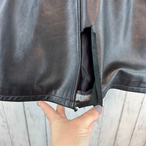 VTG Barcelino Black Full-Zip Cinch Waist Snap Collar Leather Jacket USA Size XS - Picture 11 of 16